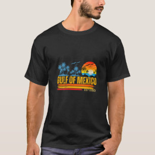 T-shirt Womens Golfe du Mexique Retro Vintage Beach Mens W