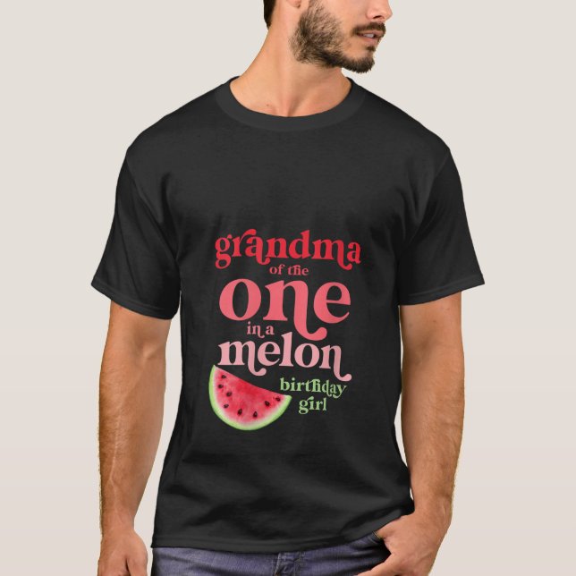 T-shirt Womens Grandma of the One In A Melon Birthday Girl (Devant)