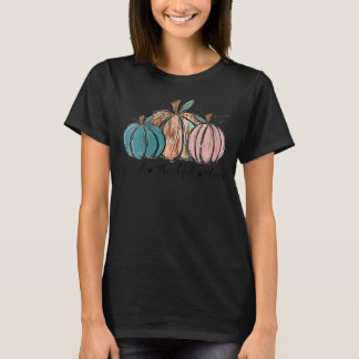 T-shirt Womens Grateful Thankful Blessed Pumpkin Fall Than