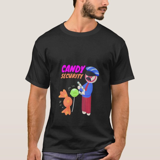 T-shirt Womens Gummy Candy I Candy Security I Candy Cane C (Devant)