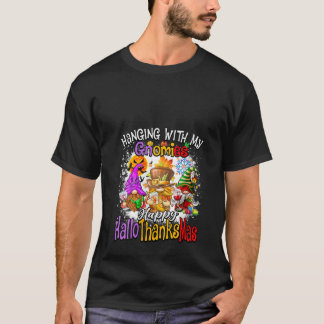 T-shirt Womens Hanging with my Gnomies Happy Hallothanksma