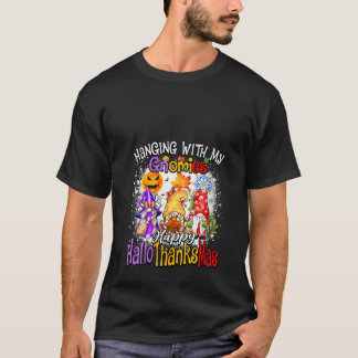 T-shirt Womens Hanging with my Gnomies Happy Hallothanksma