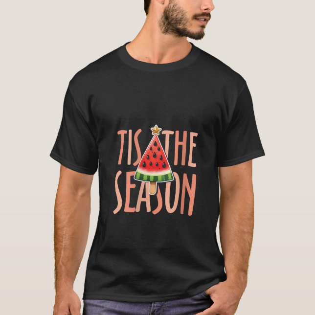 T-shirt Womens Hawaiian Christmas Watermelon Tree Popsicle (Devant)