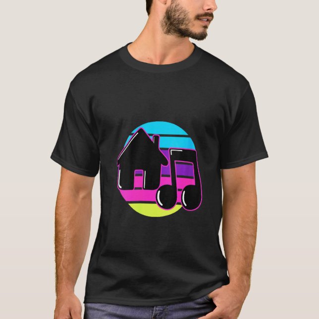 T-shirt Womens House Music Retro Dj Chicago 1980 Electron (Devant)