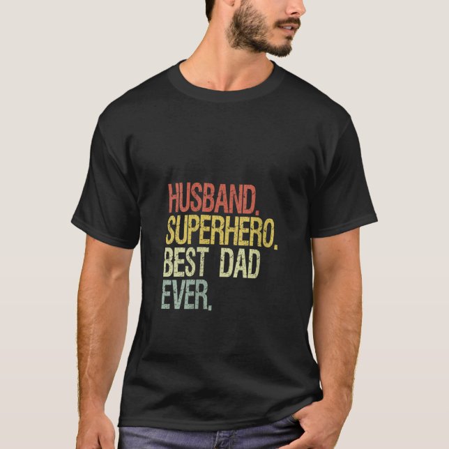 T-shirt Womens Husband superhero meilleur papa jamais V Ne (Devant)