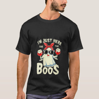 T-shirt Womens I Am Just Here For The Boos Wine Drinking H
