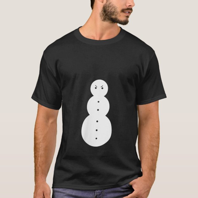 T-shirt Womens Jeezy Snowman Funny Angry Snowman V Neck  (Devant)