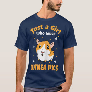 T-shirt Womens Just A Girl Who Loves Guinea Pigs Cute Cavy