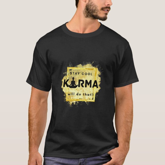 T-shirt Women's Karma in Gold  Saying (Devant)