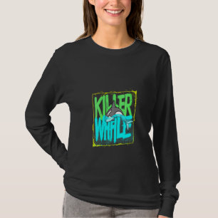 T-shirt Womens Killer Whale Ocean Orcas V-Neck