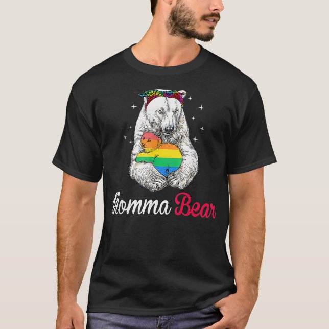 T-shirt Womens LGBT Mama Momma Bear Gay Pride Proud Mom Mo (Devant)