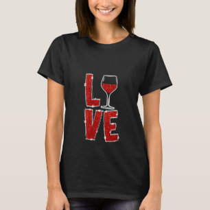 T-shirt Womens LOVE Vin Red Drinker Drôle Dégustation de v