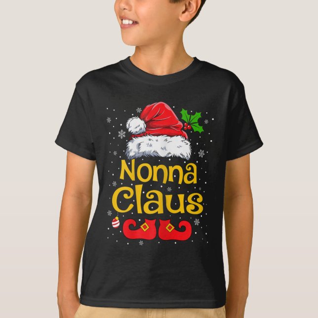 T-shirt Womens Matching Family Christmas Santa Hat Xmas Fu (Devant)