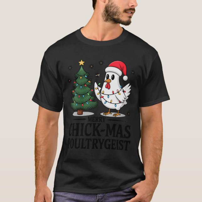 T-shirt Womens Merry Chick-mas Ultrygeist Funny Chicken Gh (Devant)