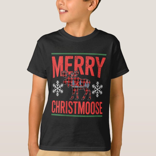 T-shirt Womens Merry Christmoose Holiday Moose Ugly Sweate (Devant)