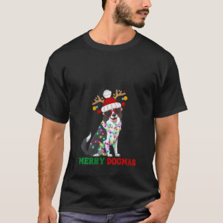 T-shirt Womens Merry Dogmas Funny Border Collie Dog Christ