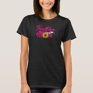 T-shirt Womens Mom Graphic Run Bike Swim Triathlon Triathl