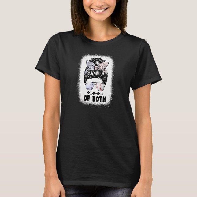 T-shirt Womens Mom Of Both Volleyball And Baseball Mom For (Devant)