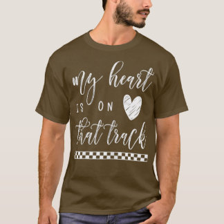T-shirt Womens Mon Coeur Est Sur Cette Piste Motocross BMX
