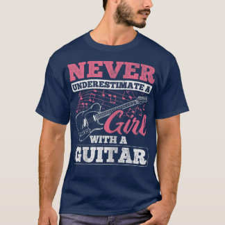T-shirt Womens Musician Band Player Guitarist Girl With Gu