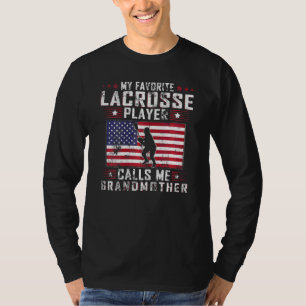 T-shirt Womens My Favori Lacrosse Player Me Appelle Grand-