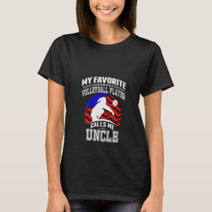 T-shirt Womens My Favori Volleyball Player Me Appelle Uncl