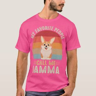 T-shirt Womens My Favorite People Call Me Jamma Cute Corgi