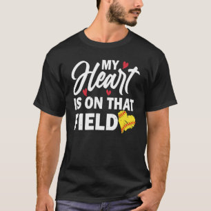 T-shirt Womens My Heart est sur ce terrain de baseball sof