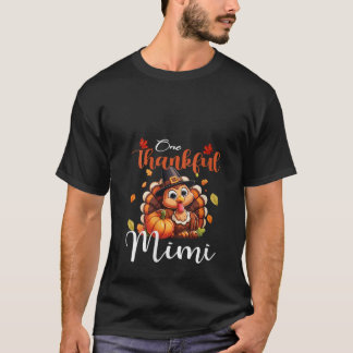 T-shirt Womens One Thankful Mimi Pumpkin Fall Autumn Thank