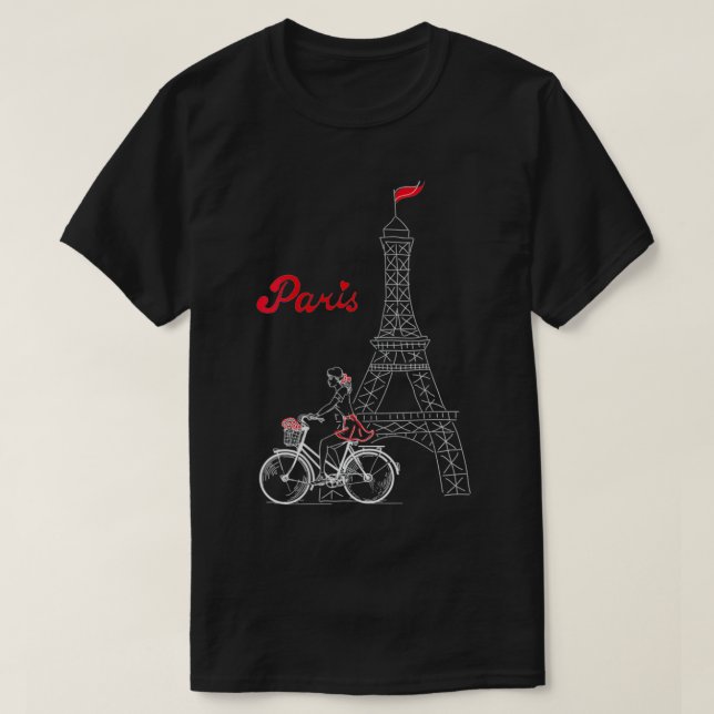 T-shirt Womens Paris France City Of Love Tour Eiffel Euro (Design devant)