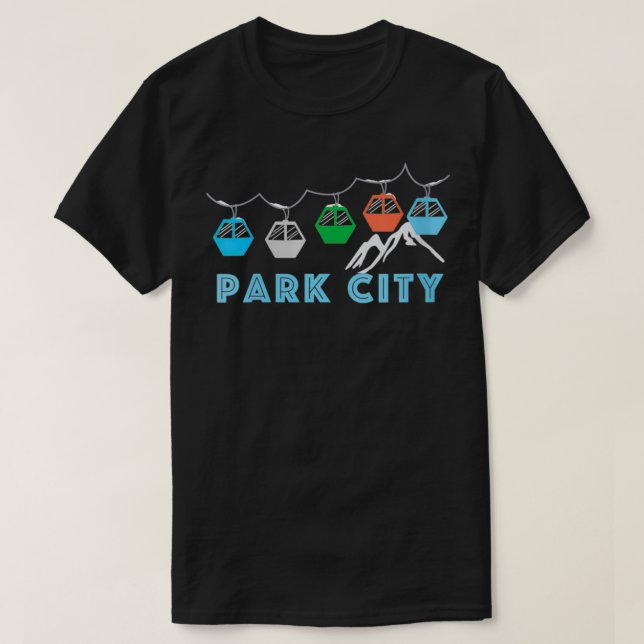 T-shirt Womens Park City Ski Mountain Gondola Park City,  (Design devant)