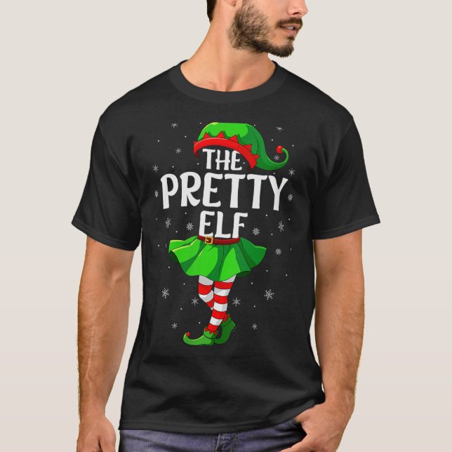 T-shirt Womens Pretty Elf Christmas Girls Women Elf Squad  (Devant)
