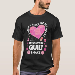 T-shirt Womens Quilting Coeur Machine à coudre coudre coud