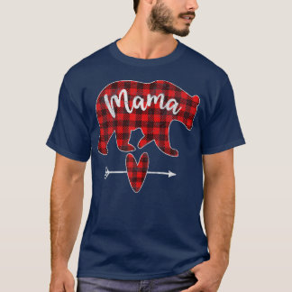 T-shirt Womens Red Plaid Mama Bear Red Buffalo Plaid Mama 