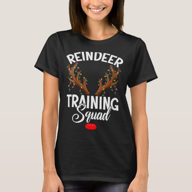 T-shirt Womens Reindeer Training Squad Team Running Family (Devant)