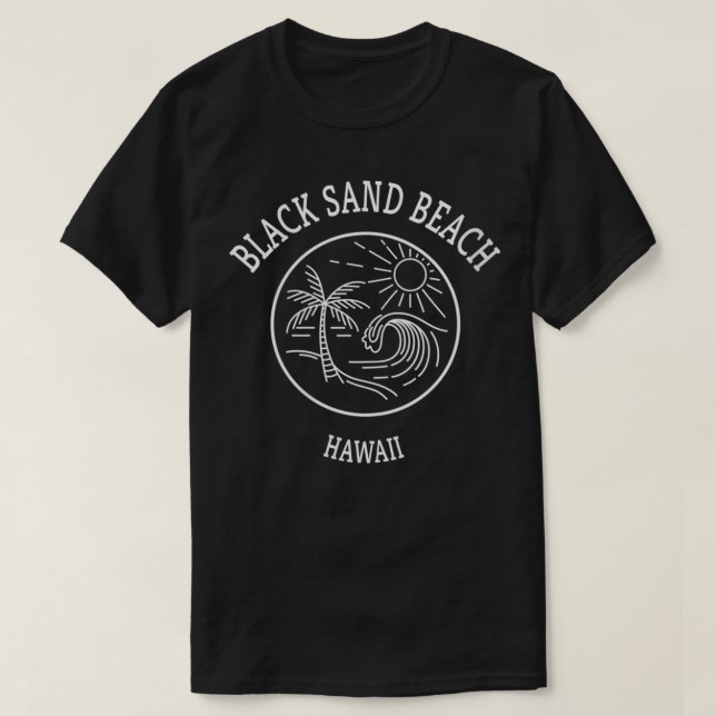 T-shirt Womens Retro Cool Black Sand Beach Hawaii Pittores (Design devant)