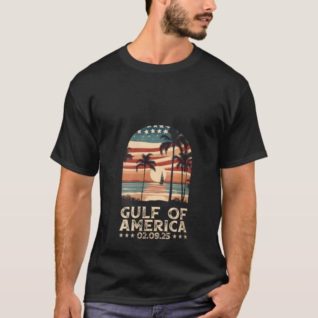 T-shirt Womens Retro Gulf Of USA America 2025 American Fla (Devant)