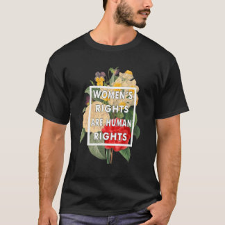 T-shirt Women's Rights Are Human Rights Floral Feminist Pr