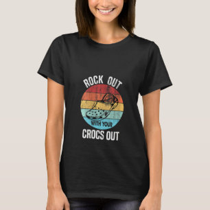 T-shirt Womens Rocks Out Avec Vos Crocs Out Funny Retro V