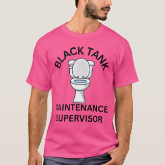 T-shirt Womens RV Camping Black Tank Maintenance Dad Tee V