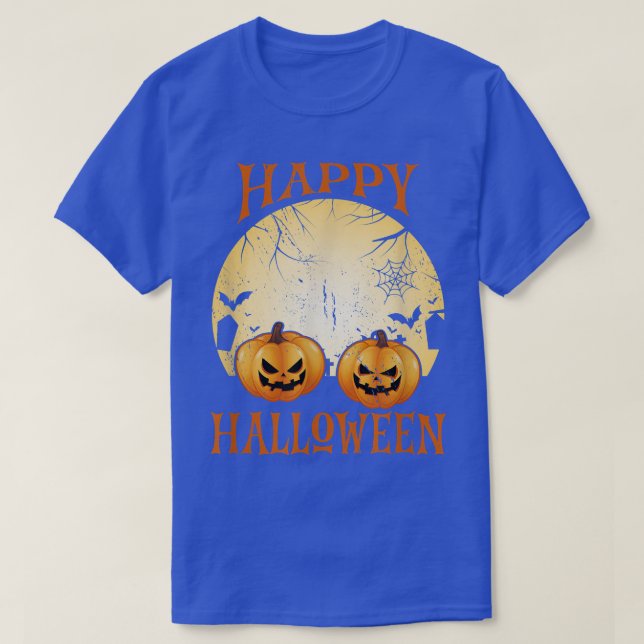 T-shirt Womens Scary spooky Halloween moon haunted castle  (Design devant)