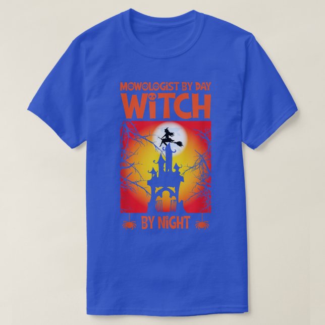 T-shirt Womens Scary spooky Halloween witch haunted castle (Design devant)