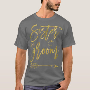 T-shirt Womens Sister Of Bride Shirt With Arrow Dark Yello