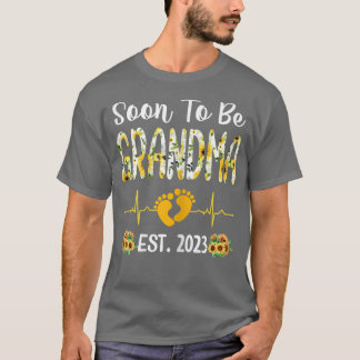 T-shirt Womens Soon To Be Grandma 2023 Sunflower New Gran