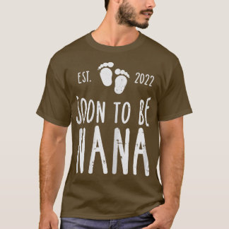 T-shirt Womens Soon To Be Nana 2022 Baby Feet Pregnancy Gr