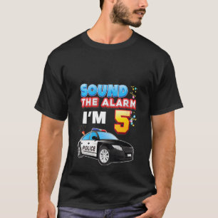 T-shirt Womens Sound The Alarm I'm 5 Happy Birthday 5th Po