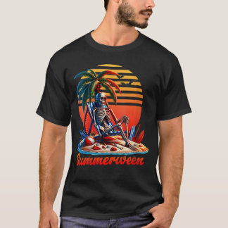 T-shirt Womens Summerween Skeleton Summer Halloween Appare
