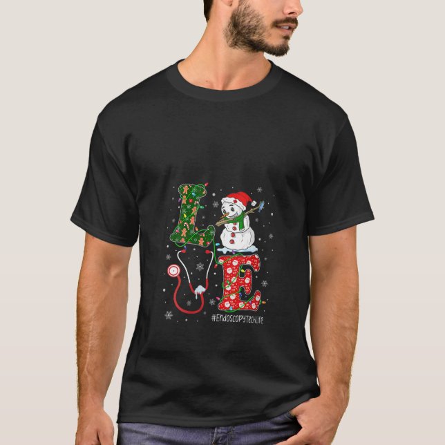 T-shirt Womens Technician Christmas Santa Reindeer Love En (Devant)