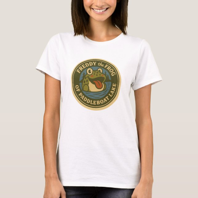 T-shirt Women's Tee Freddy the Frog on Paddleboat Lake (Devant)