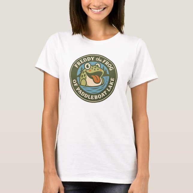 T-shirt Women's Tee Freddy the Frog on Paddleboat Lake (Devant)